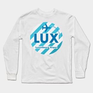 LUX Luxembourg Airport round sticker Long Sleeve T-Shirt